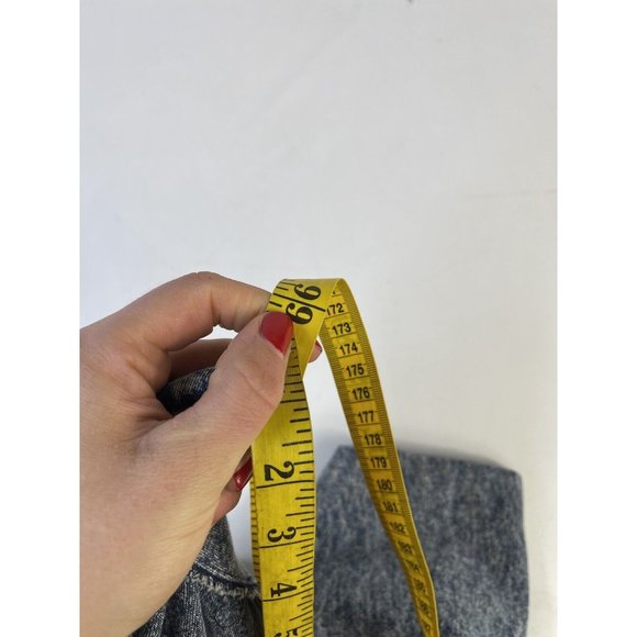 Vintage Tall Acid Washed Long Sleeve Drawstring Jean Jumpsuit USA - Picture 9 of 10